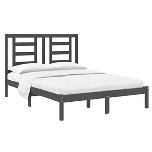 VidaXL Bedframe massief hout grijs 120x190 cm 4FT Small Double
