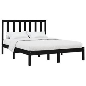 vidaXL Massivholzbett Schwarz 120x200 cm 