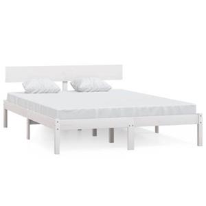 VidaXL Bedframe massief grenenhout wit 120x190 cm UK Small Double