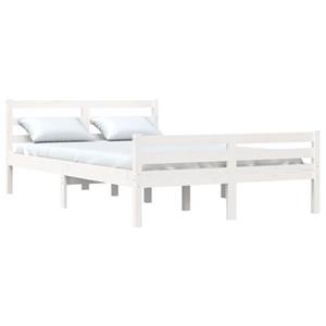 VidaXL Bedframe massief hout wit 150x200 cm 5FT King Size