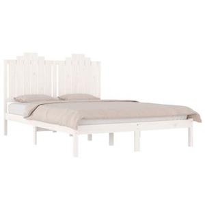 VidaXL Bedframe massief grenenhout wit 120x190 cm 4FT Small Double