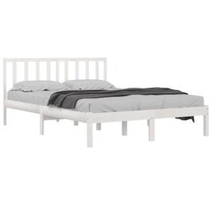 VidaXL Bedframe massief grenenhout wit 140x190 cm