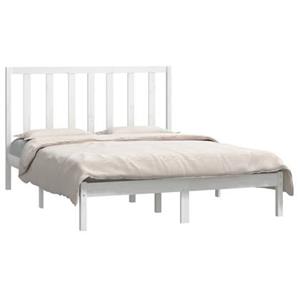 VidaXL Bedframe massief grenenhout wit 140x190 cm