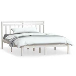 VidaXL Bedframe massief grenenhout wit 140x190 cm