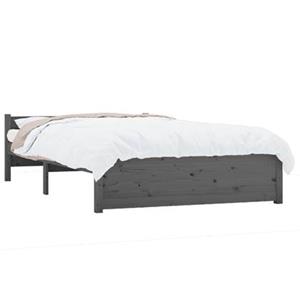 vidaXL Bedframe massief hout grijs 120x190 cm 4FT Small Double
