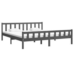 VidaXL Bedframe massief hout grijs 180x200 cm 6FT Super King