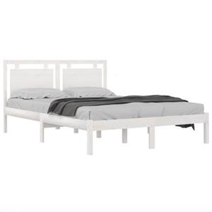 vidaXL Bedframe massief hout wit 120x200 cm