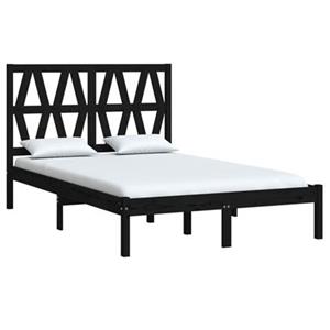 VidaXL Bedframe massief grenenhout zwart 140x200 cm