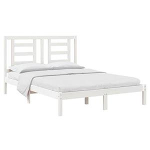 VidaXL Bedframe massief grenenhout wit 140x190 cm