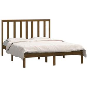 VidaXL Bedframe massief grenenhout honingbruin 140x190 cm