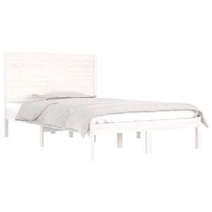 VidaXL Bedframe massief hout wit 120x190 cm 4FT Small Double