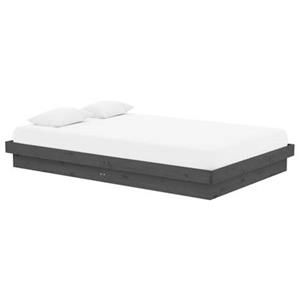 VidaXL Bedframe massief hout grijs 120x190 cm 4FT Small Double