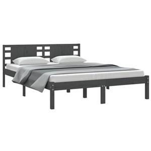 VidaXL Bedframe massief grenenhout grijs 120x200 cm