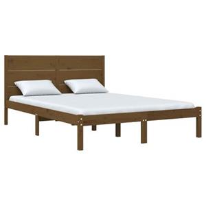 VidaXL Bedframe massief hout honingbruin 120x190 cm 4FT Small Double