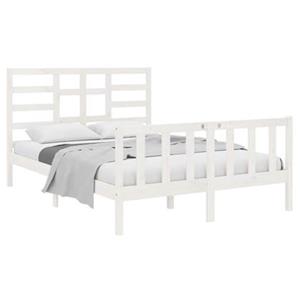 VidaXL Bedframe massief hout wit 135x190 cm 4FT6 Double