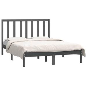 VidaXL Bedframe massief grenenhout grijs 140x190 cm