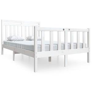 VidaXL Bedframe massief hout wit 120x190 cm 4FT Small Double