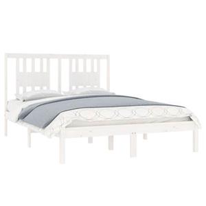 VidaXL Bedframe massief grenenhout wit 140x190 cm