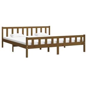 VidaXL Bedframe massief hout honingbruin 200x200 cm