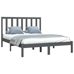 VidaXL Bedframe massief grenenhout grijs 150x200 cm 5FT King Size