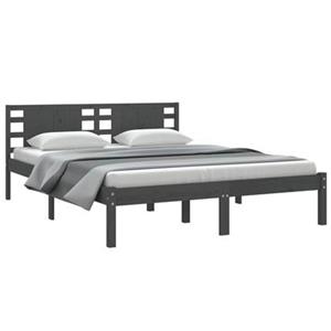 VidaXL Bedframe massief grenenhout grijs 140x200 cm