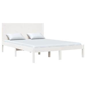 VidaXL Bedframe massief grenenhout wit 120x200 cm