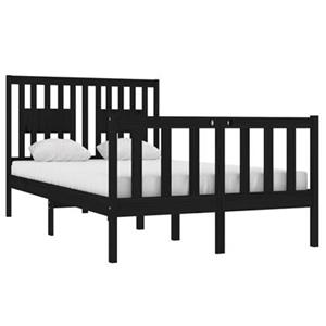 VidaXL Bedframe massief hout zwart 120x190 cm 4FT Small Double
