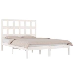 VidaXL Bedframe massief grenenhout wit 160x200 cm