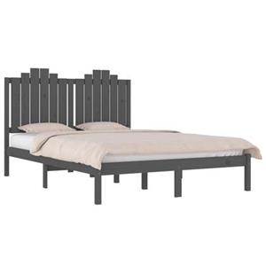 vidaXL Bettgestell Massivholzbett Grau Kiefer 120x200 cm Bett Bettgestell Bettrahmen