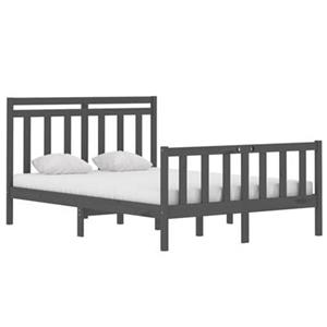 VidaXL Bedframe massief hout grijs 120x190 cm 4FT Small Double