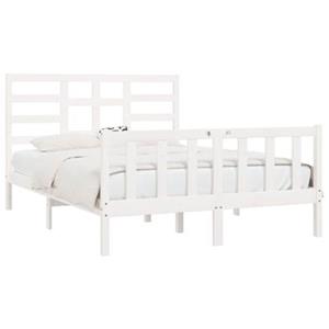 VidaXL Bedframe massief grenenhout wit 120x200 cm