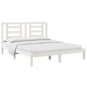 VidaXL Bedframe massief grenenhout wit 160x200 cm