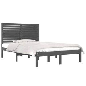 VidaXL Bedframe massief hout grijs 120x190 cm 4FT Small Double