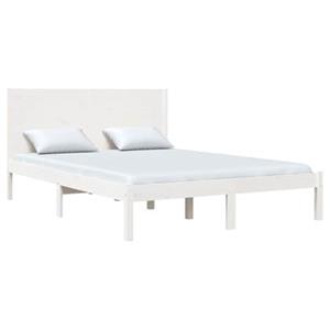 VidaXL Bedframe massief grenenhout wit 140x200 cm