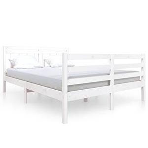 vidaXL Massivholzbett Weiß 140x190 cm 