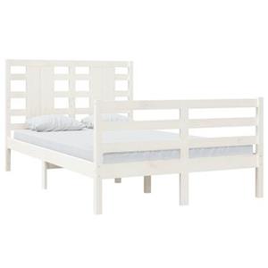 vidaXL Bedframe massief grenenhout wit 120x200 cm