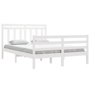 VidaXL Bedframe massief hout wit 140x200 cm