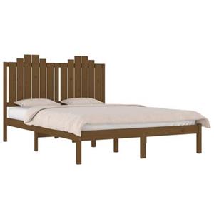 vidaXL Massivholzbett Honigbraun Kiefer 135x190 cm 4FT6 Double 