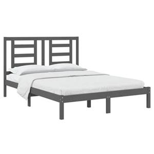 vidaXL Massivholzbett Grau Kiefer 150x200 cm 5FT King Size 