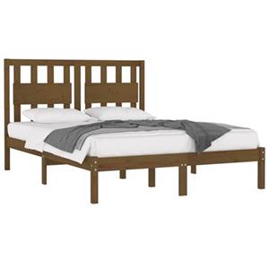 VidaXL Bedframe massief grenenhout honingbruin 140x200 cm