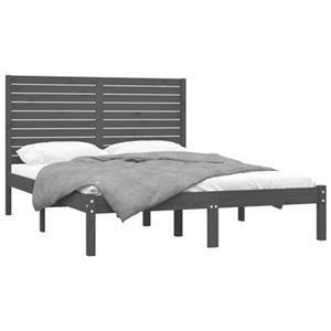 VidaXL Bedframe massief hout grijs 120x200 cm