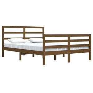 VidaXL Bedframe massief grenenhout honingbruin 160x200 cm