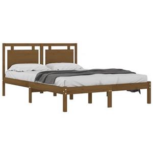 VidaXL Bedframe massief hout honingbruin 140x190 cm