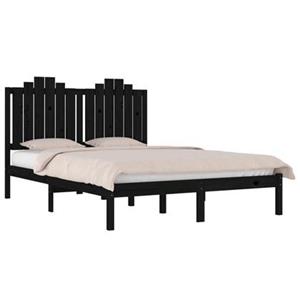 vidaXL Massivholzbett Schwarz Kiefer 140x200 cm 