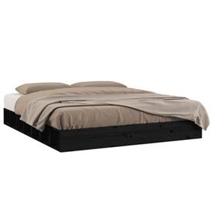 VidaXL Bedframe massief hout zwart 120x200 cm