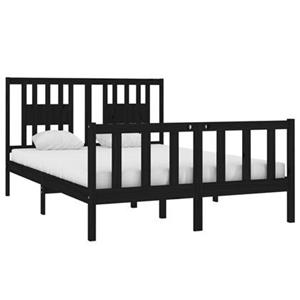 VidaXL Bedframe massief hout zwart 135x190 cm 4FT6 Double