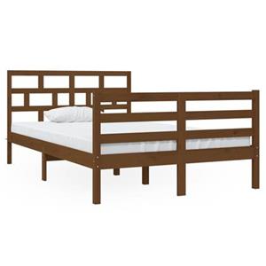 vidaXL Massivholzbett Honigbraun 120x190 cm 4FT Small Double 