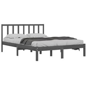 VidaXL Bedframe massief grenenhout grijs 160x200 cm