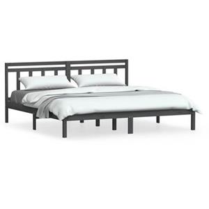 vidaXL Massivholzbett Grau 180x200 cm 6FT Super King 