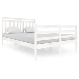 VidaXL Bedframe massief hout wit 140x200 cm